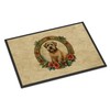 Caroline's Treasures DAC2435MAT Wheaten Terrier Christmas Flowers Doormat Front Door