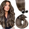 LaaVoo U Tip Hair Extensions Human Hair 22Inch Dark Brown