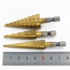 Meichoon HSS Step Drill Bit Set 3 Pcs 3-12mm/4-12mm/4-20mm, Titanium