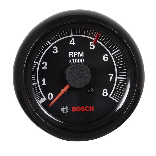 Actron Bosch SP0F000025 Sport II 2-5/8" Tachometer (Black Dial Face, Black Bezel)