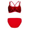 BLARIX Guard Swimsuit Double Cross Strap 2 Piece (Red, Large)