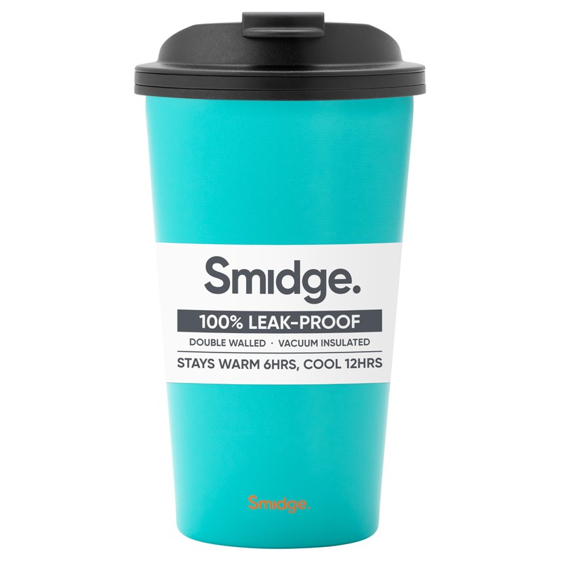 Smidge Travel Cup - 355ml, Aqua, Stainless Steel, Leakproof, Insulated,