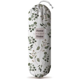 Hglian Grocery Bag Storage Dispenser,Eucalyptus Leaves Plastic Bag Holder,Garbage Shopping Trash Bags Carrier Organizer,Farmhouse Sweet Home Kitchen Decor,Gifts for Women Grandma Mom