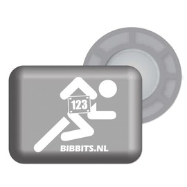 It's Running BibBits Magnetic Race Number Holder Runner Silver