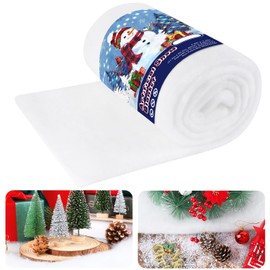 EIMMBD Large Artificial Snow Blanket 31 in x 7.8 FT Thick Soft Fluffy Blanket Cover Fake Snow Roll for Christmas Tree Party Table Runner Village Holiday Decorations Indoor Outdoor (1pc Blanket)