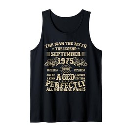 50th Birthday Gifts for Men September 1975 50 Year Old Bday Tank Top