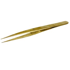 JEWEL TOOL (2 Pack) 5" Brass Non Magnetic Tweezer With Pointed Tips | Great For Jewelry Making, Watch Repair, Electronics Repair, and Lab Work