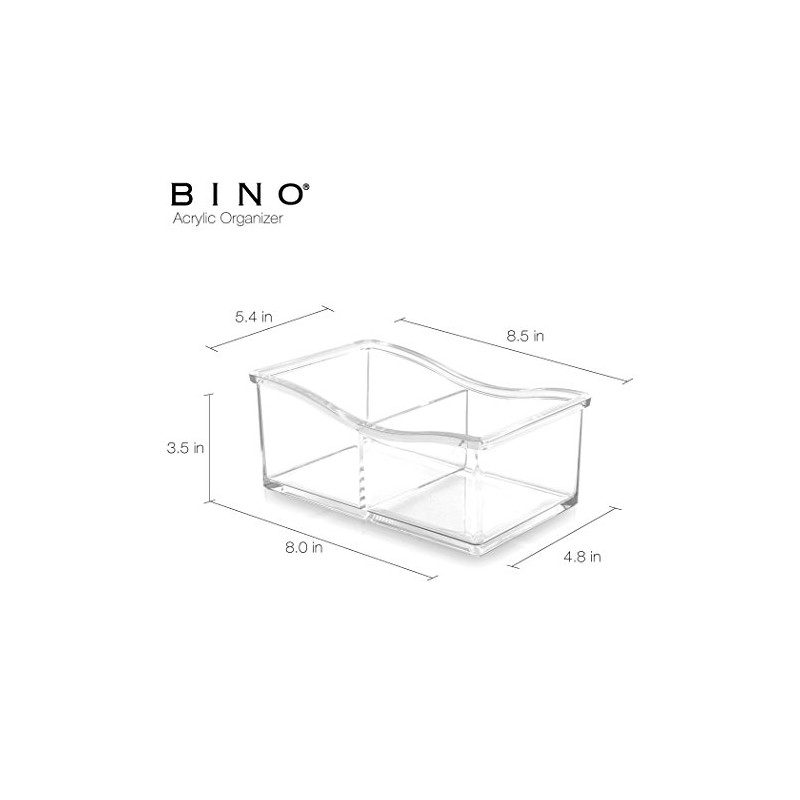 BINO 'The Uniform' 2 Compartment Makeup and Jewelry Organizer, Clear