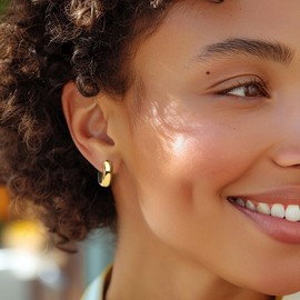 Ross-Simons Sterling Silver and 18kt Gold Over Sterling Reversible Hoop Earrings