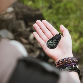 50 Pcs Colorful Mini Compasses, Pocket Sized Compasses with Cords for Outdoor Hiking, Camping, and Adventure, Sturdy Plastic and Nylon, Ideal for Little Ones and Adult