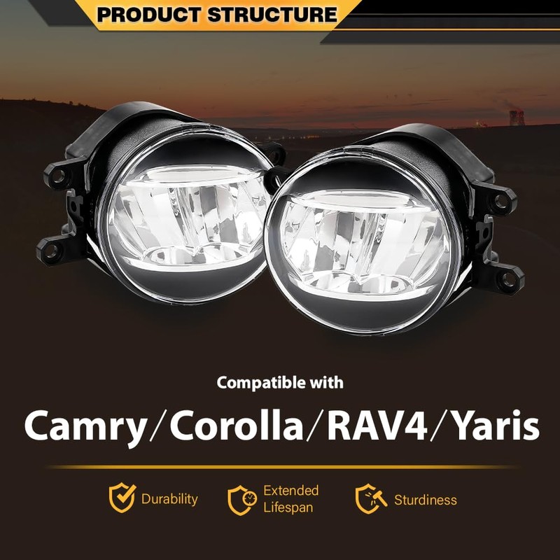 LED Fog Lights Lamp Assembly Compatible with Toyota Camry 2007-2013