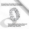 Bestyle 7.5mm Viking Wedding Eternity Rings Irish Celtic Trinity Flower