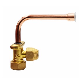 Boginity Air Conditioner 3-Way Globe Valve Elbow for 1/4 Port. Copper Pipe Bend 90° Three-Way Globe Valve(1/4)