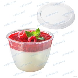 Shingi Heat Resistant Dessert Cup, Pudding Cup, Jelly Cup, Tull Shape, 4.3 fl oz (115 cc), With Lid, 100 Pieces, Made in Japan