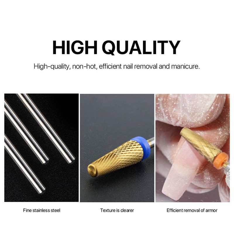 Nail Drill, 5-in-1 Multifunctional Replacement Tungsten Steel Nail File Bits