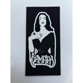 Punk Rock Vampira Cloth Patch Sew On Badge Horror Movie 5" X 2.5" (CP378)