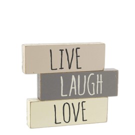 Hearthside 'Live Laugh Love' Set of 3 Inspirational Wood Block Signs