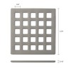Uni-Green 3-3/4 inch Square Shower Drain Grate - 3.75" Brushed