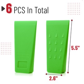UNCO- Tree Felling Wedges with Spikes, 5.5", 6 pcs, Green Wedges with Storage Bag, Splitting Wedge, Plastic Wedges for Tree Cutting, Logging Tools and Equipment, Chainsaw Wedges for Trees, Wood Wedge