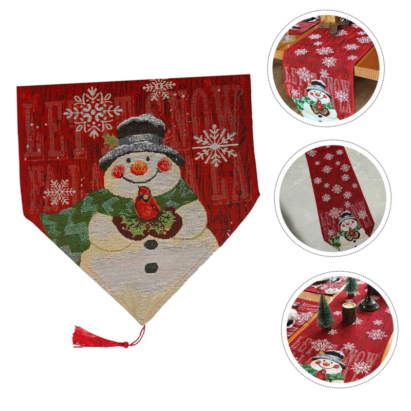 Mikinona Tablecloth for Christmas Party Snowman Theme Comfortable Material Xmas