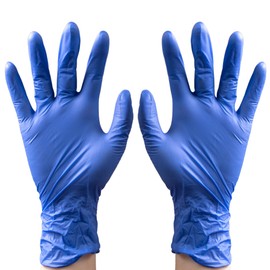 CHEF ROYALE Blue Vinyl Gloves - latex free gloves Surgicals Powder Free Medical Vinyl Gloves Multi Use Food Prep Gloves - (100 pcs, Medium size)