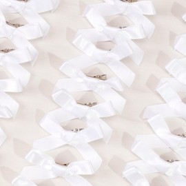 25PCS White Mini Bows Ribbon Clips,Tiny White Bow Barrettes,Hair Bow Satin Hair Ribbon for Women & Girls' Hair Accessories