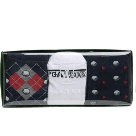 PGA TOUR New PGA TOUR Dress Golf Argyle Socks 3-pack Gift Box Mens Shoe Size 9-12