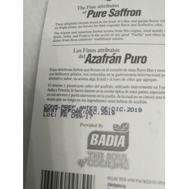 Badia Spices SAFFRON spice Badia .4g  BEST BEFORE DEC.2019  sold only AS COLLECTIBLE