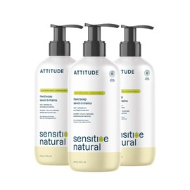 ATTITUDE Hand Soap for Sensitive Skin with Oat and Argan Oil, EWG Verified, Dermatologically Tested, Vegan, 16 Fl Oz (Pack of 3)