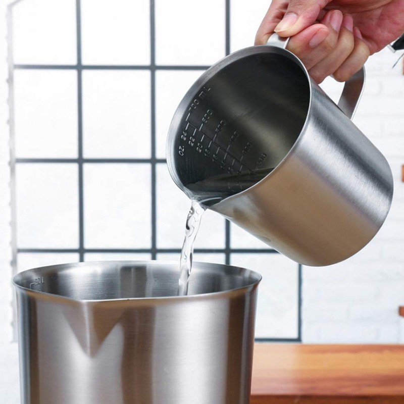 Messbecher aus Edelstahl, 1500 Ml, Zum Backen Und Kochen.