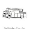 Small 100mm 'Fire Truck' Clear Static Window Cling Sticker/Decal (Black)