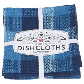 Now Designs Check Dishcloth Set, Indigo