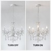 Crystal White Chandelier, Ceramic White Hanging Pendant Light,Crystals Pendant and