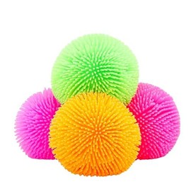 Toyland® Pack of 2 - 6cm (2") Neon Puffer Squeezy Stress Ball - Novelty Squeeze Toy - Sensory Toys