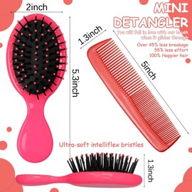 24 Pack Mini Wet Hair Brush, Detangling Hair Combs Set, 12 Travel Mini Brush for Hair, 12 Fine Wide Hair Combs Wet Dry Hair for Girls Women Boys Men Kids (Stylish Colors)