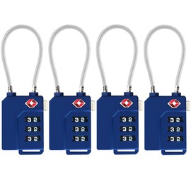 TSA Lock Security 3 Digit Combination Suitcase Luggage Bag Code Lock Padlock (Deep Blue)