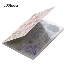YYlingx 20Sheets Flower Stickers Transparent Stickers Decorative Stickers for DIY