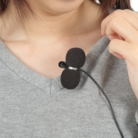 GONKISS Microphone Sponge, Microphone Windshield, Pin Microphone, Large, Loudspeaker, 5 Pieces, Black