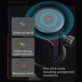 HXBEE mic for pc, USB Gaming Microphone, Computer Microphone Kit RGB Lighting with Tripod Cardioid Mode Pickup, One Key Mute and Gain Knob for Gaming, Conferencing, Live Streaming, Audio Recording,