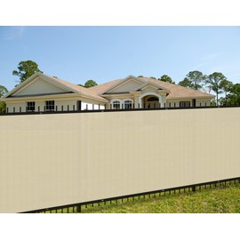 COARBOR 6' x 101' Fence Privacy Screen Heavy Duty Windscreen Fencing Mesh Shade Net Cover for Garden Wall Backyard Patio Deck and Porch, Beige