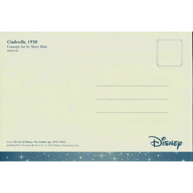 CINDERELLA, CONCEPT ART BY MARY BLAIR, POSTCARD.