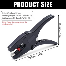 Automatic Wire Stripper, Adjustable Wire Stripping Tool with Cutter Cable Stripper Tool Electrical with Self-Adjusting Jaws for 7-32 AWG Solid & Stranded Wires Lightweight for Electrical Repair & DIY