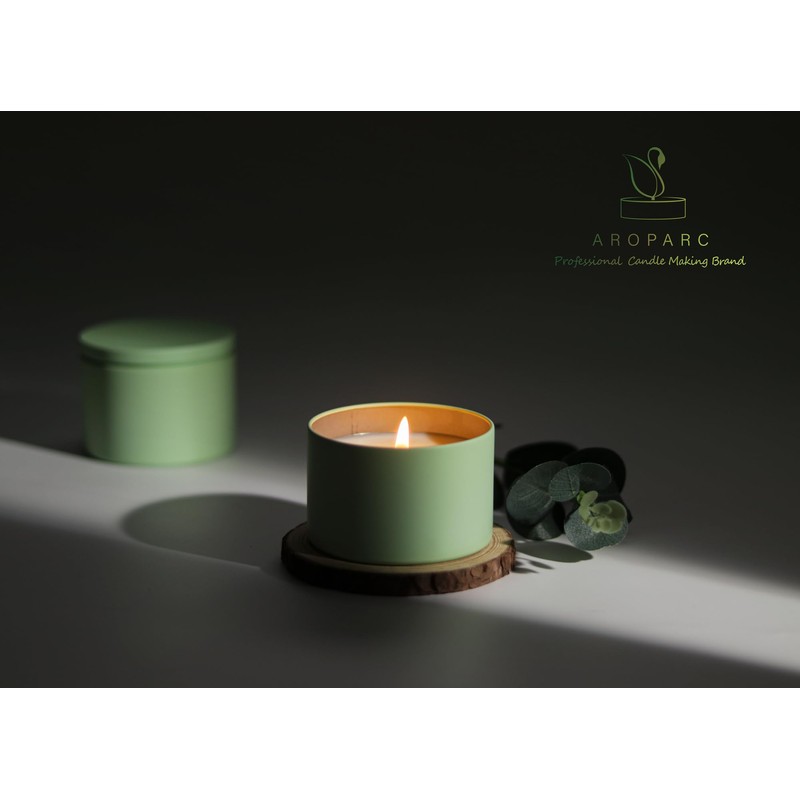 Aroparc Candle Tins 8oz with Lids, 24 Pack Seamless Bulk