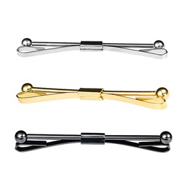 3 Pieces Collar Bar Necktie Tie Clips Collar Bar Mens Shirt Collar Bar Pin Clips Clasp Collar Stay Tie Clip Necktie Bar Pinch Clips Mens Shirt Collar Clip