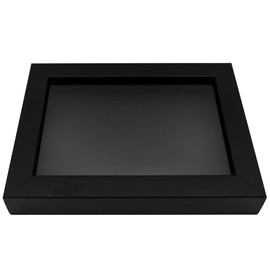 Black 13x13 Wood Shadow Box Display Frame with Black Acid-Free Backing UV Acrylic & Hanging Hardware - with 3/4" Usable Depth - Great Baby Shadow Box Shadowbox