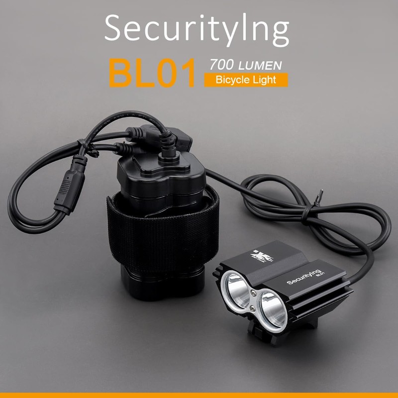 SecurityIng Bicycle Light, 700 Lumens, IPX5 Waterproof, High Brightness, Headlight