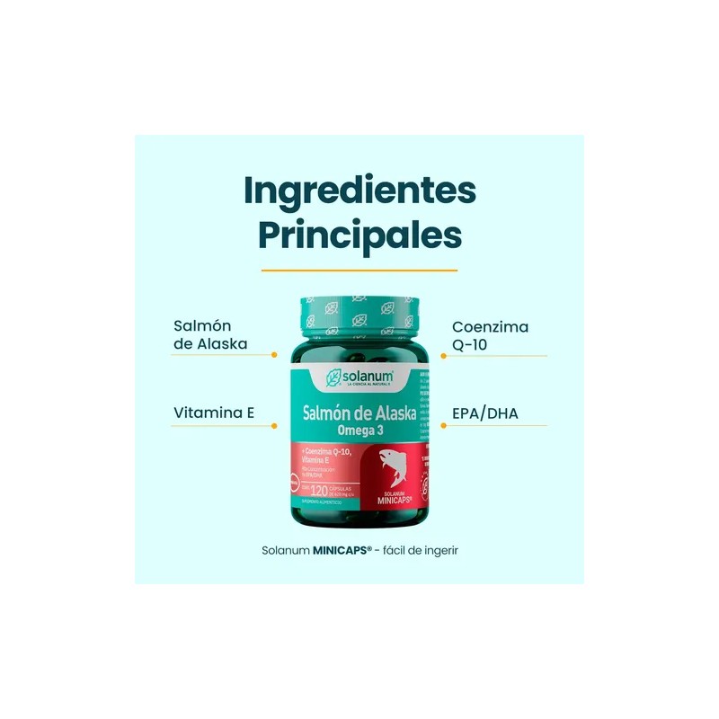Solanum Omega 3 Salmón De Alaskavit.e coq-10 120mincap Sfn Sabor