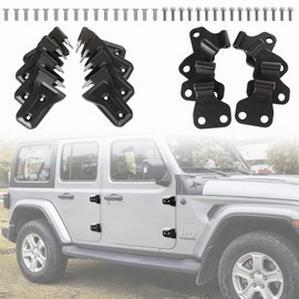 for Jeep Door Hinges Wrangler JL Inside and Outside 4 Door Hinge Assembly Kits Compatible with Jeep Wrangler JL & Gladiator JT 2018-2024 (16 Pcs w/ 36 Pcs Screws)