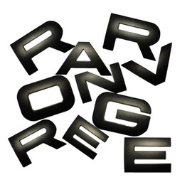 Replacement 3D Raised Front Head ABS Letter Decal Rear Letters Emblem Tailgate Letter Rear Emblem Sports Line Badge Compatible with RxxxE and RxxxR (Matte Black)