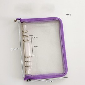 A5 Transparent Sticker Organizer Binder Glitter Sticker Storage Display Book Stickers Collecting Album Stickers Keeper Holder Travel Jewelry Organizer Book for Scrapbook Purple
